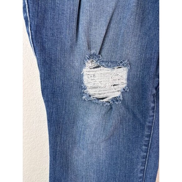 Torrid women's 22R medium wash distressed high rise jegging stretch skinny jeans - Picture 5 of 8